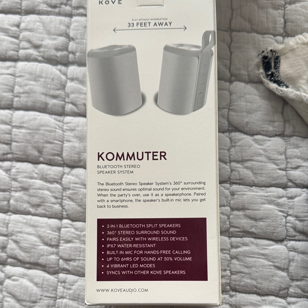 Kommuter Bluetooth Stereo Speaker System - Gray